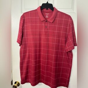 Van Heusen Red Plaid Polo Shirt